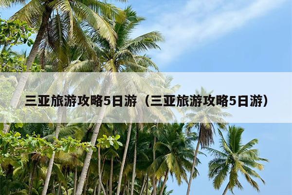 三亚旅游攻略5日游（三亚旅游攻略5日游）