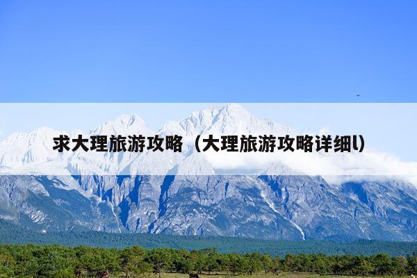 求大理旅游攻略（大理旅游攻略详细l）