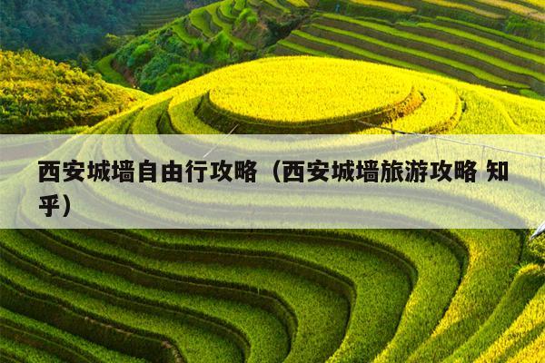 西安城墙自由行攻略（西安城墙旅游攻略 知乎）