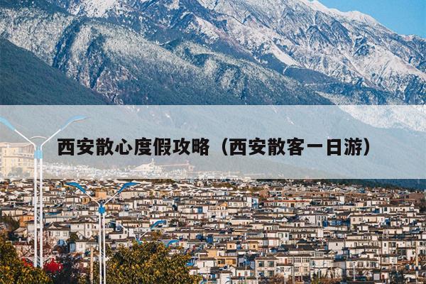 西安散心度假攻略（西安散客一日游）