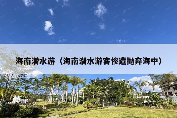 海南潜水游（海南潜水游客惨遭抛弃海中）