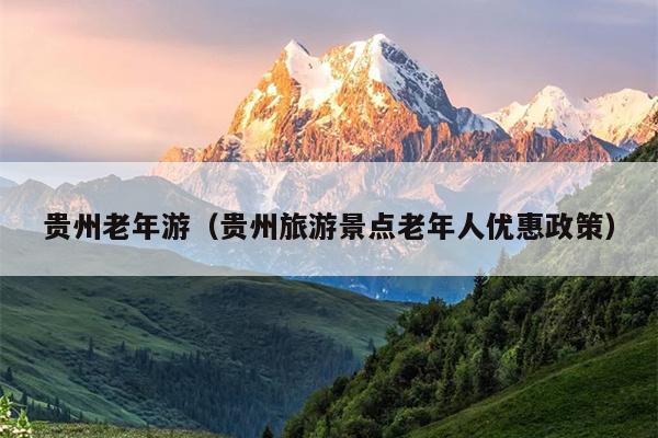 贵州老年游（贵州旅游景点老年人优惠政策）